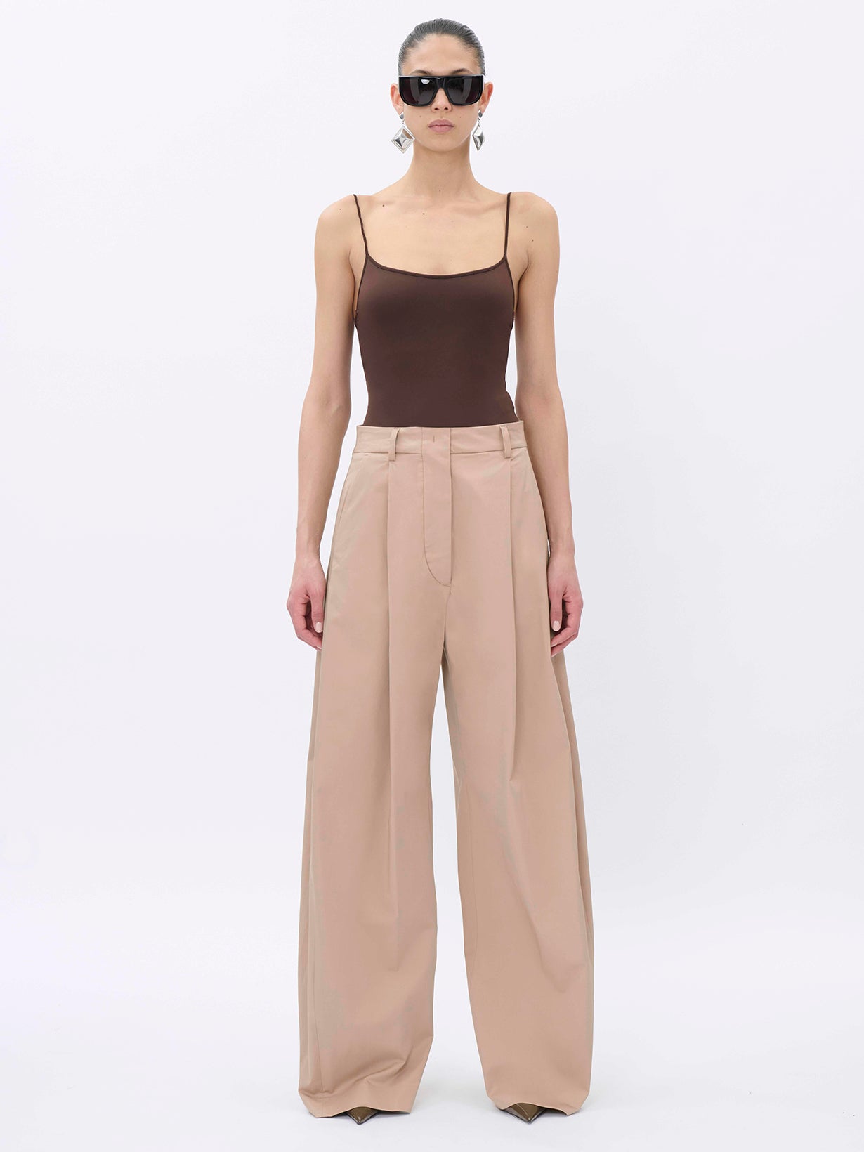 BILLIE SAND - LIGHT POPELINE COTTON TROUSERS