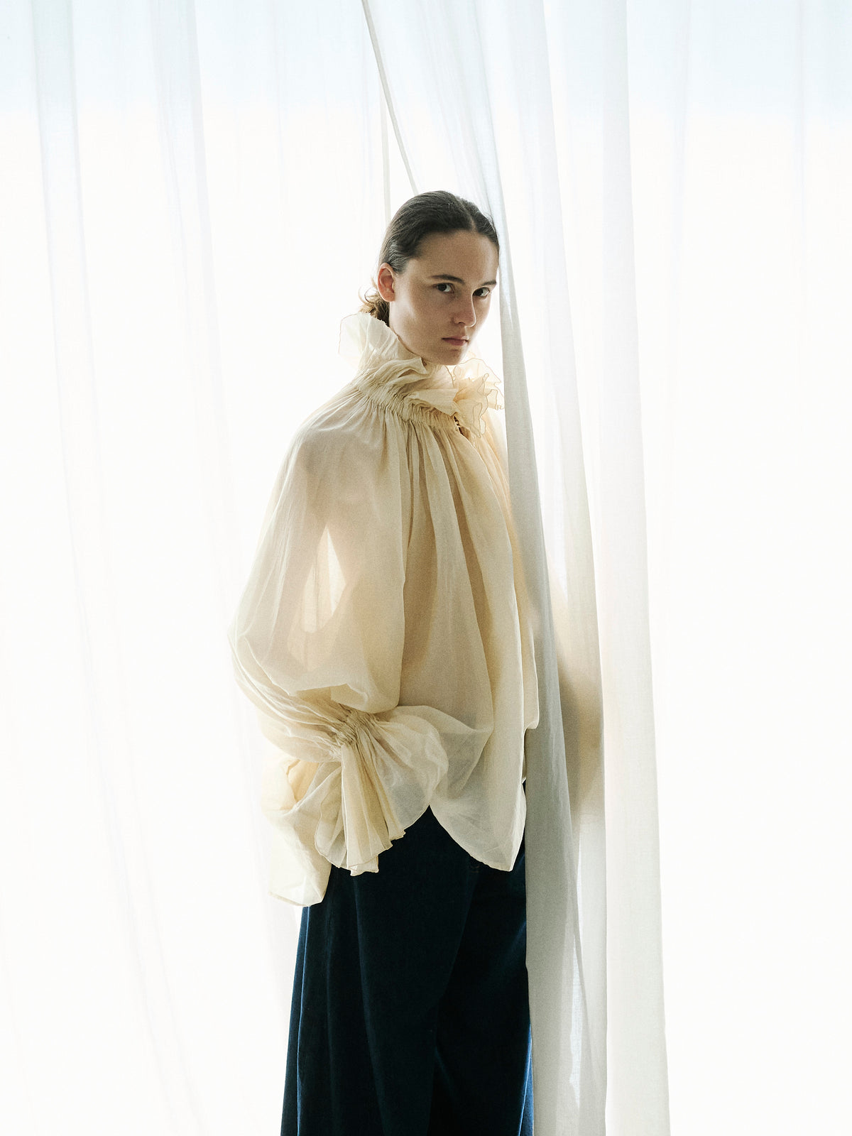 ESTELLE LIGHT MUSLIN OVER SHIRT // CREAM
