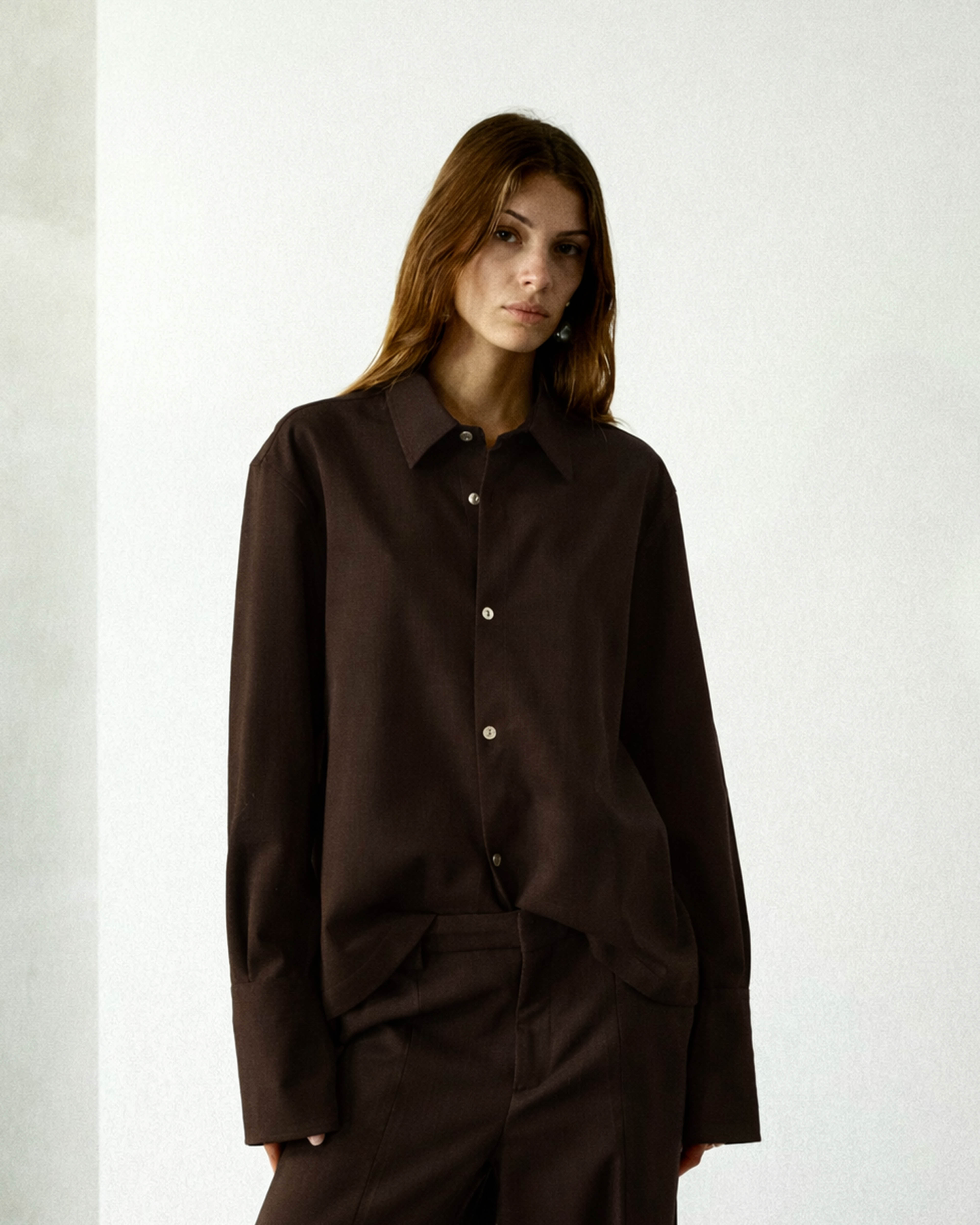 CODIE WOOL SHIRT // BROWN – The Latest