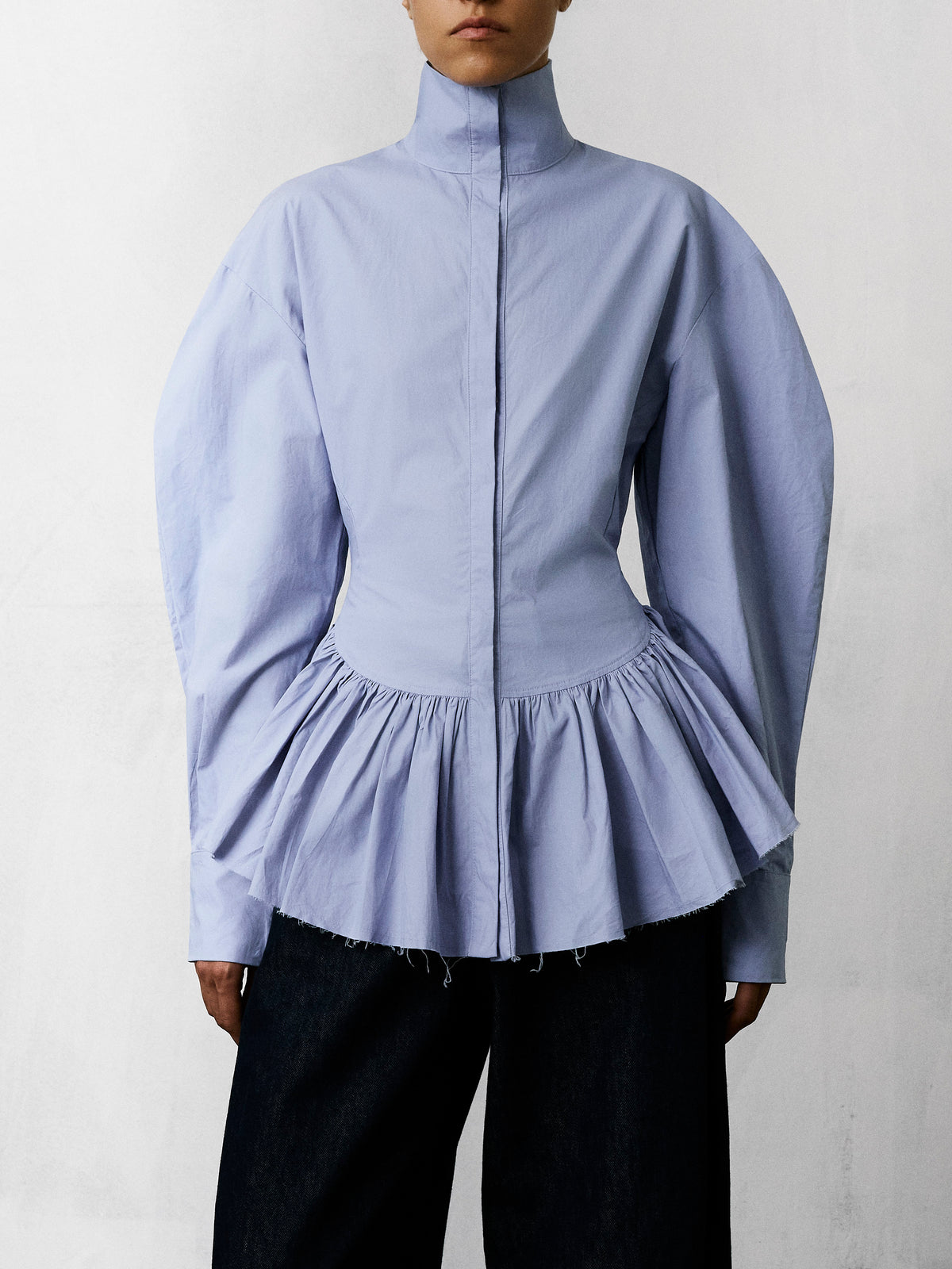 ELAINE COTTON POPLIN SHIRT // TURQUOISE