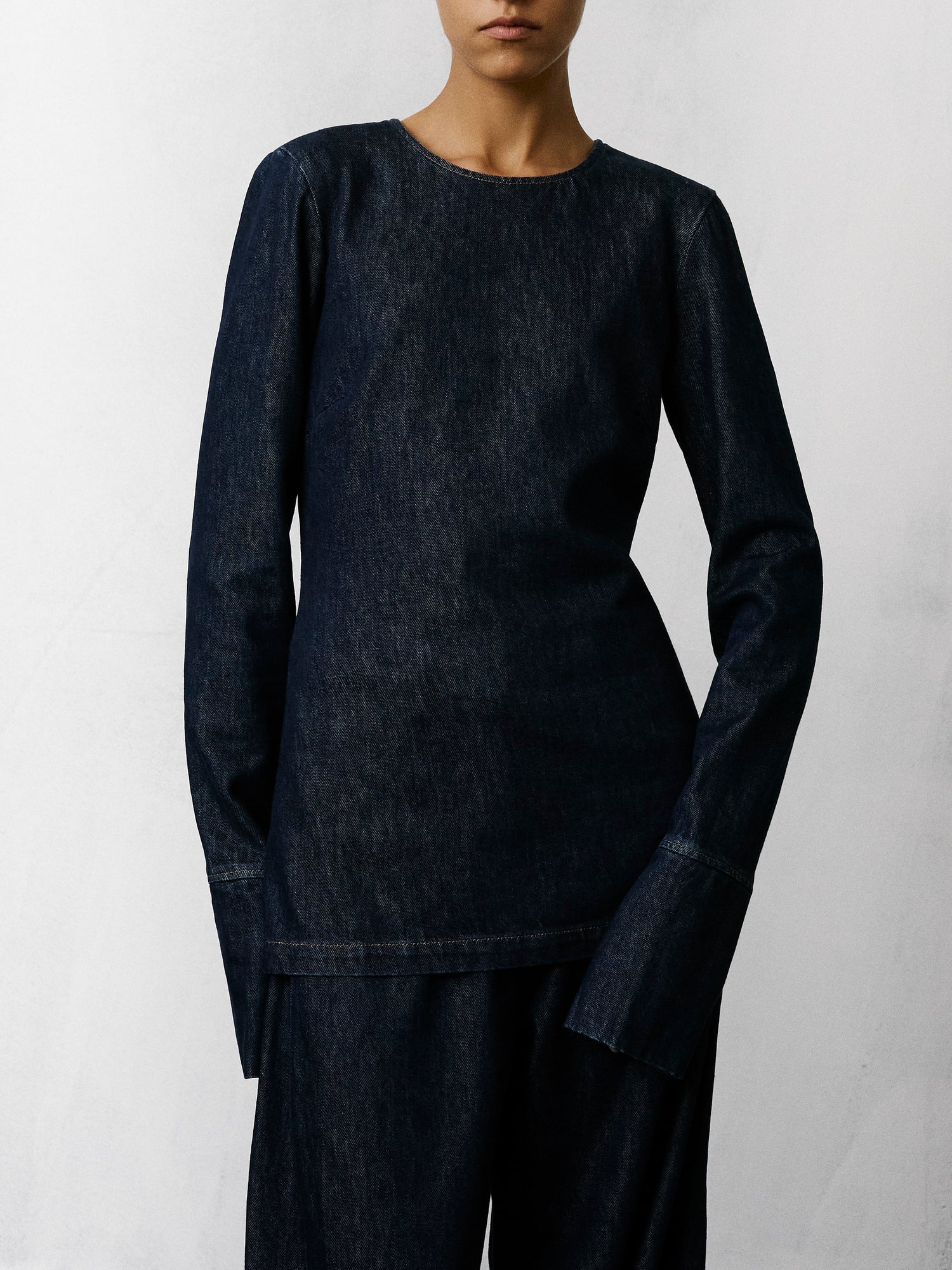 ELISA DENIM TOP // BLUE