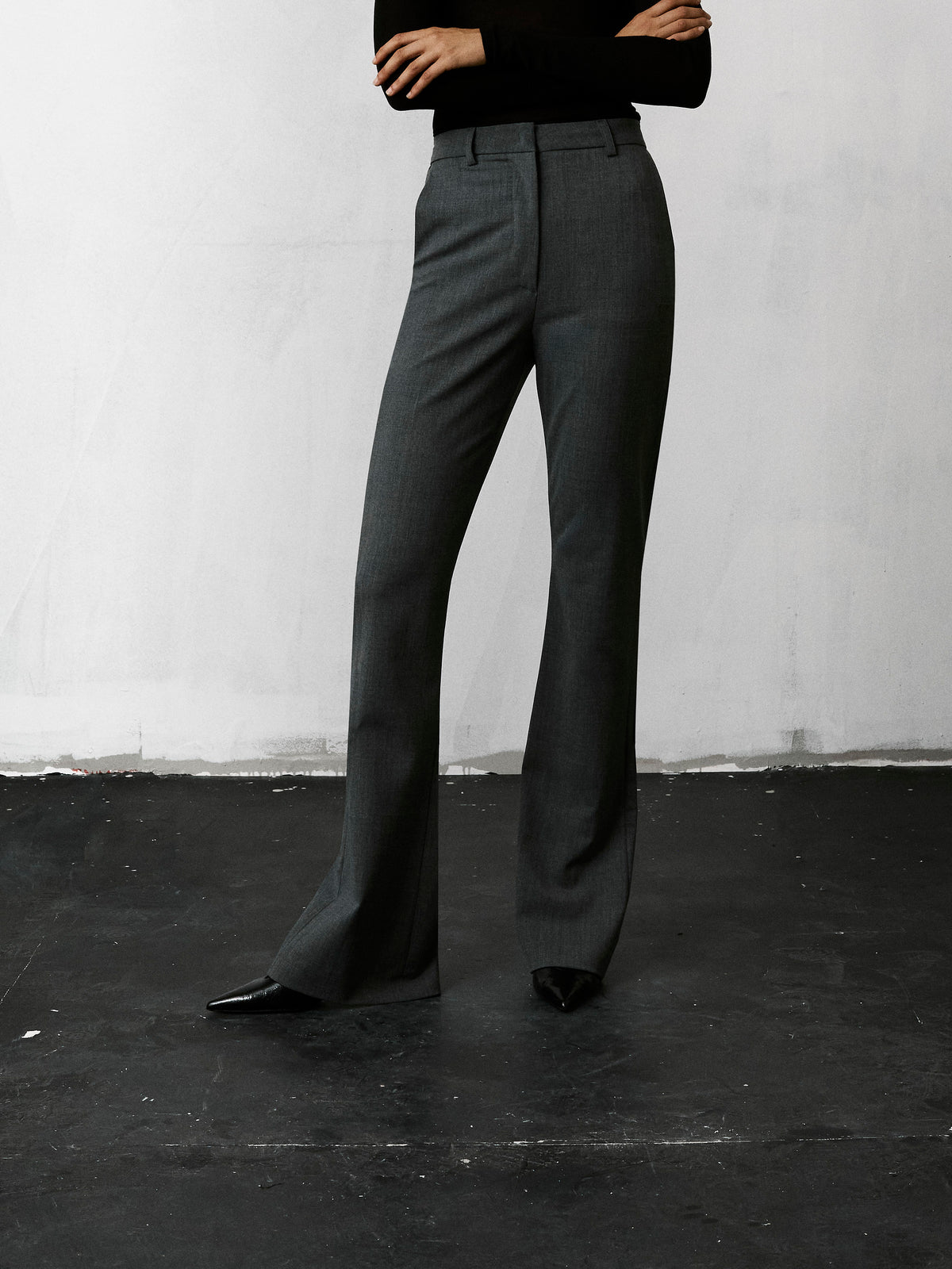 ELVIRA WOOL TROUSERS // GREY MELANGE