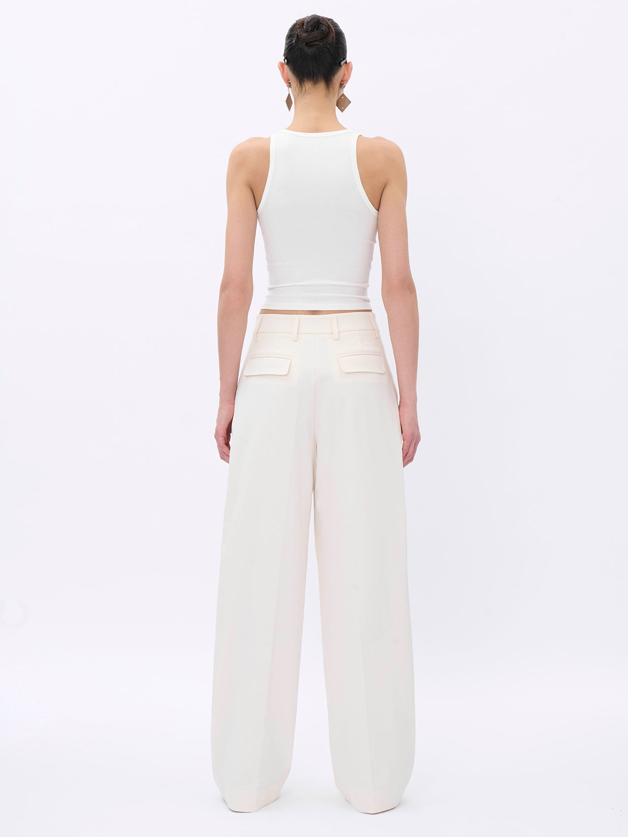 AXEL WHITE - DIAGONAL COTTON STRETCH TROUSERS