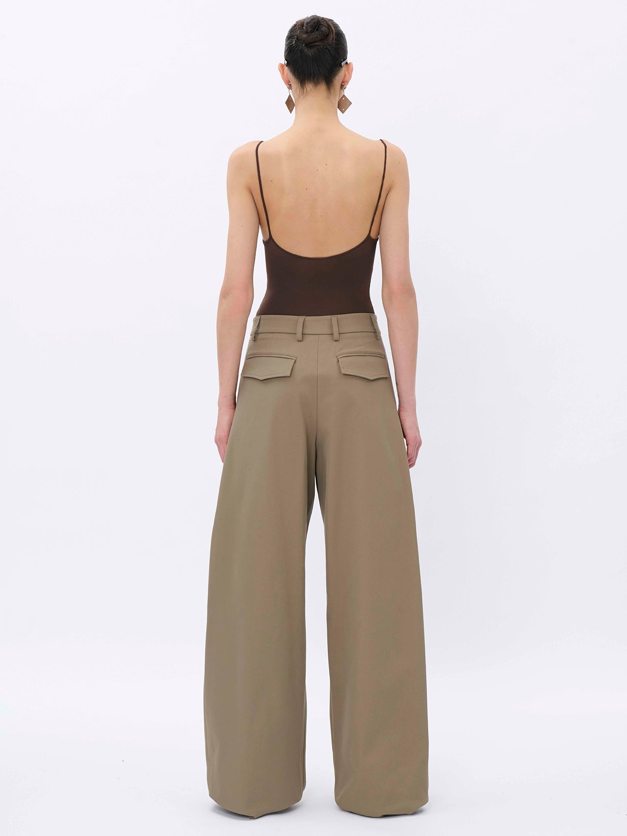 BILLIE COGNAC - DIAGONAL COTTON STRETCH TROUSERS