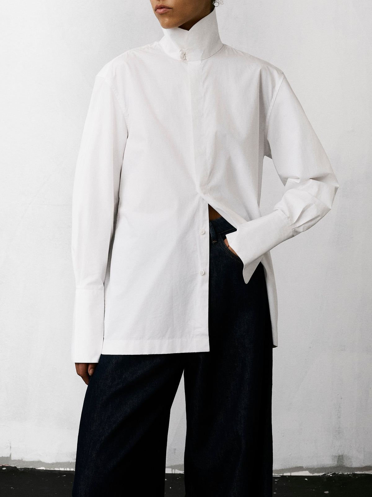 EDITH COTTON POPLIN SHIRT // WHITE