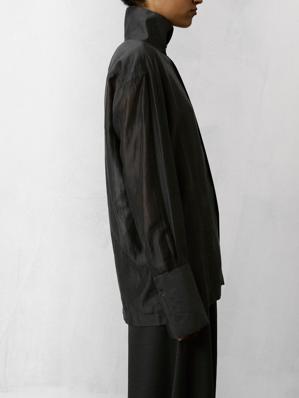 EDITH LIGHT MUSLIN SHIRT // BLACK