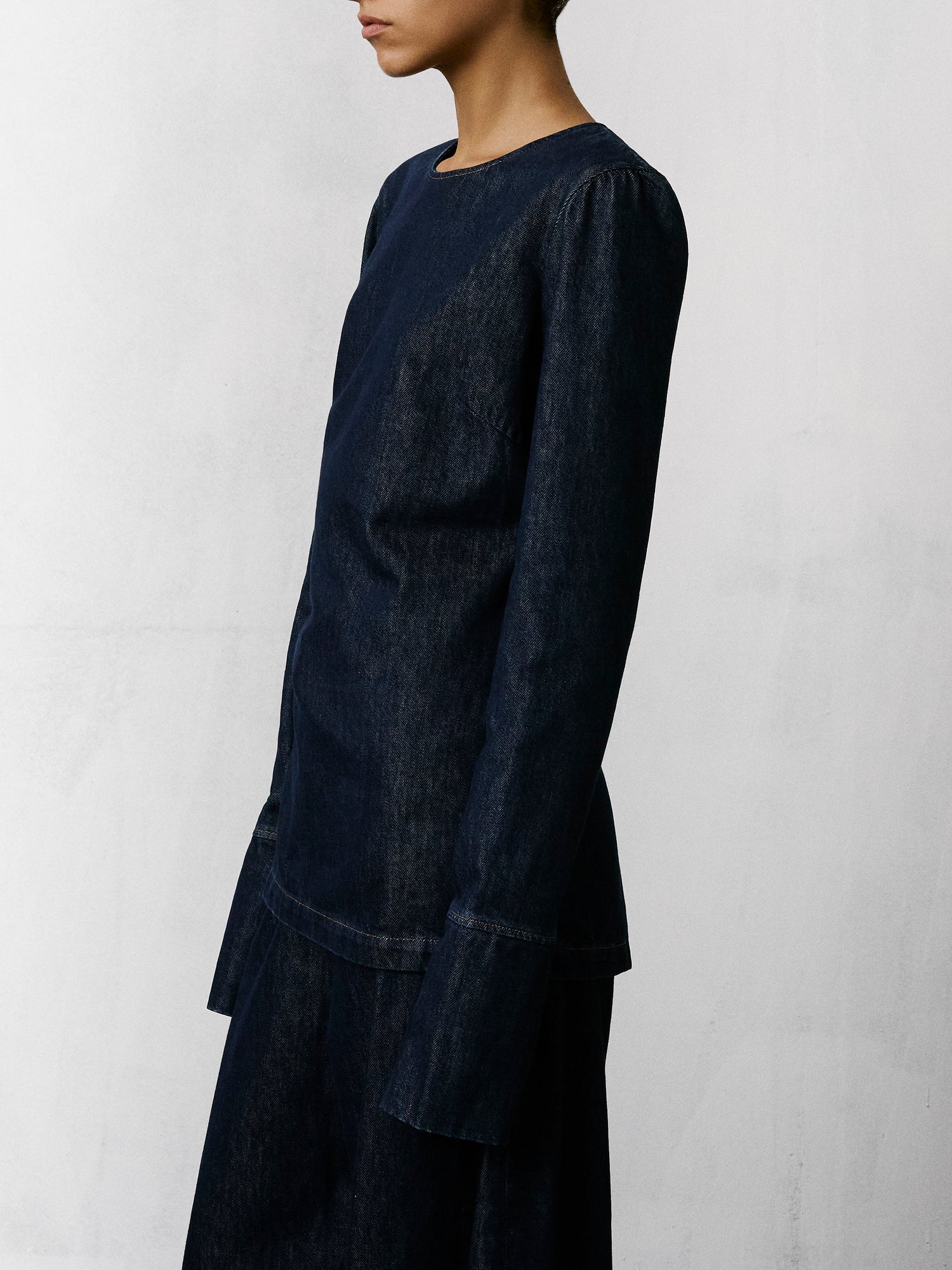 ELISA DENIM TOP // BLUE