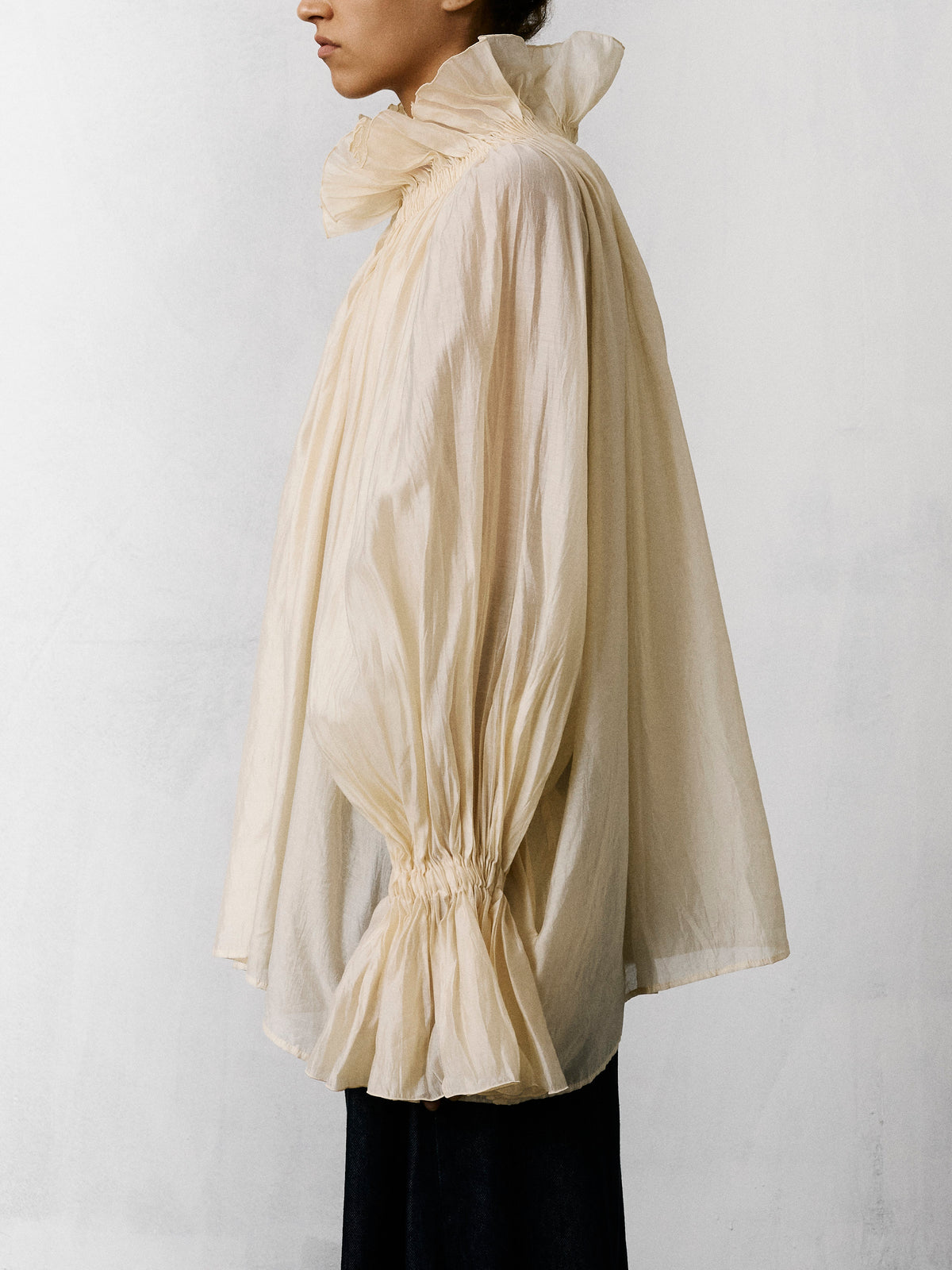 ESTELLE LIGHT MUSLIN OVER SHIRT // CREAM