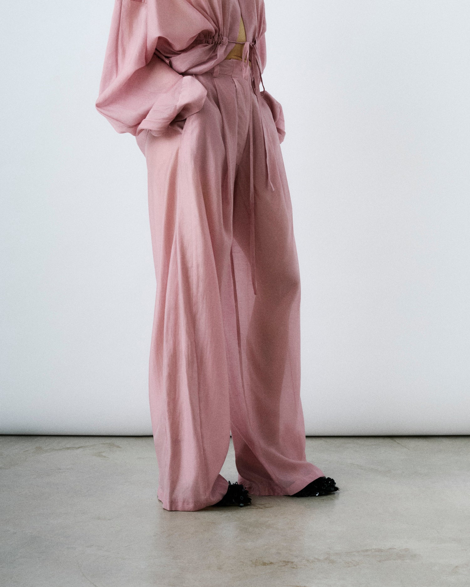 BILLIE LIGHT MUSLIN TROUSERS // ANTIQUE PINK