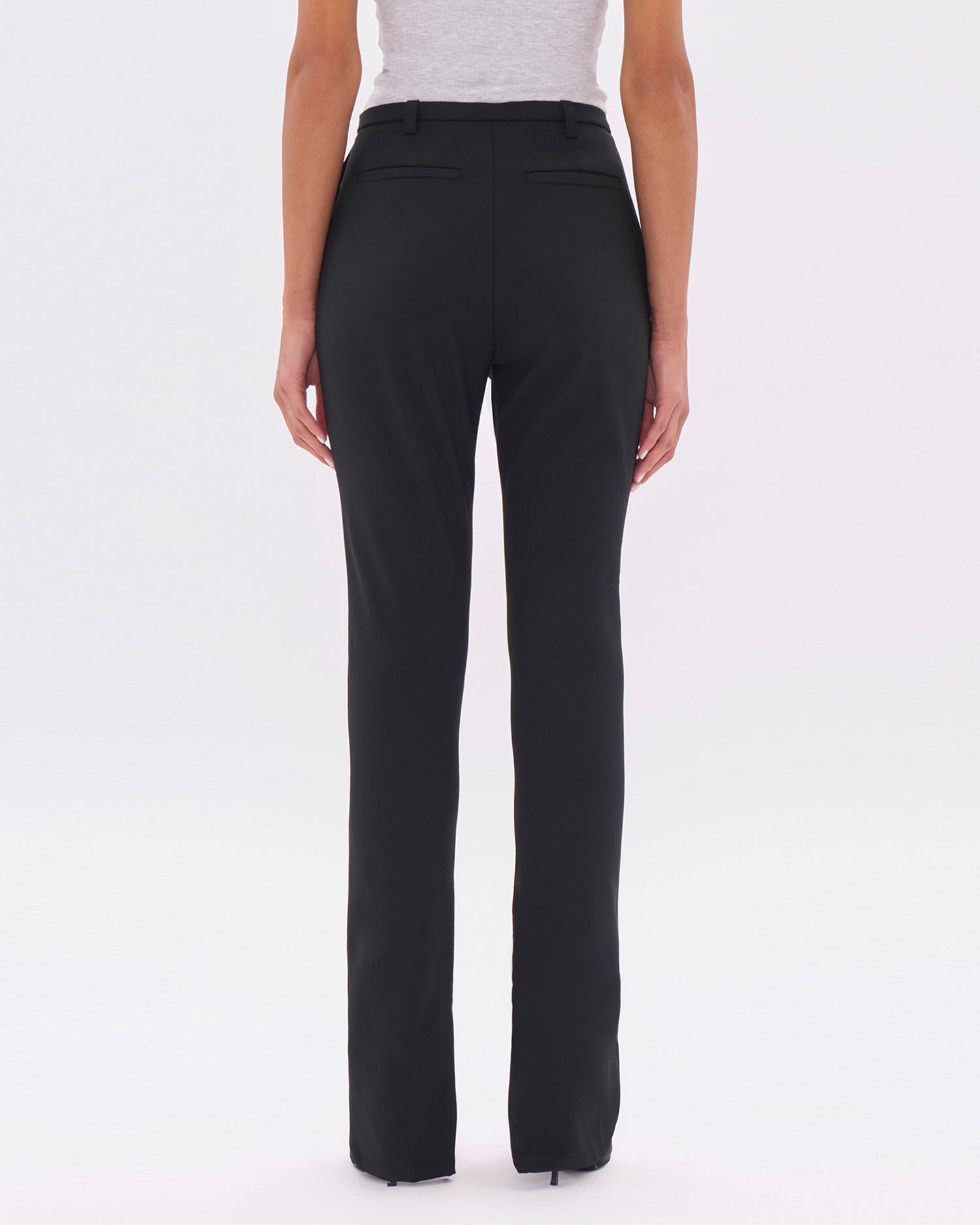 CAROLA BISTRETCH JERSEY TROUSERS // BLACK