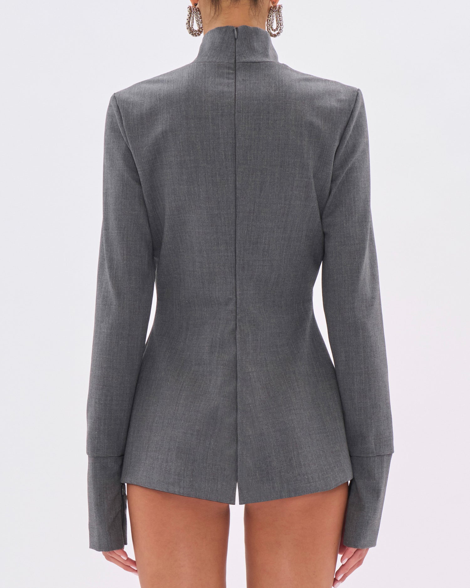 CLIO WOOL TOP // MEDIUM GREY