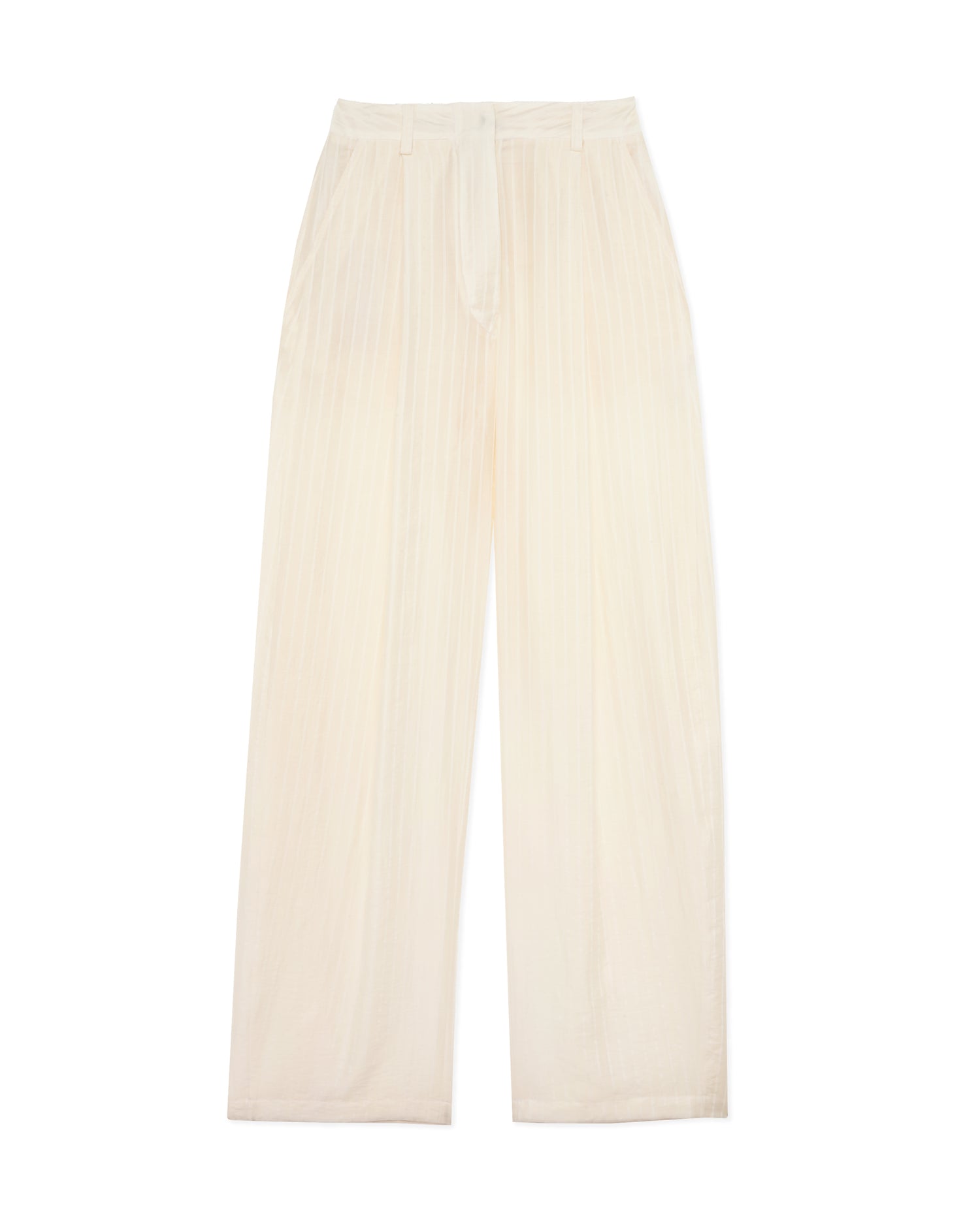 BILLIE STRIPED MUSLIN TROUSERS // WHITE