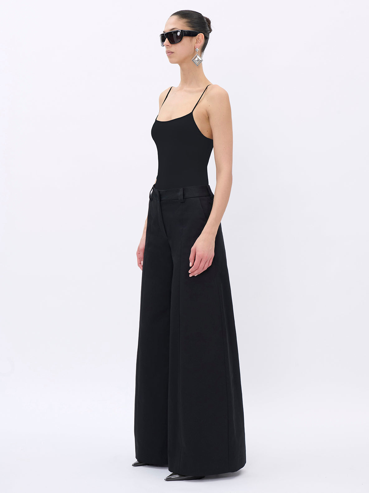 ALMA BLACK - COTTON STRETCH TROUSERS