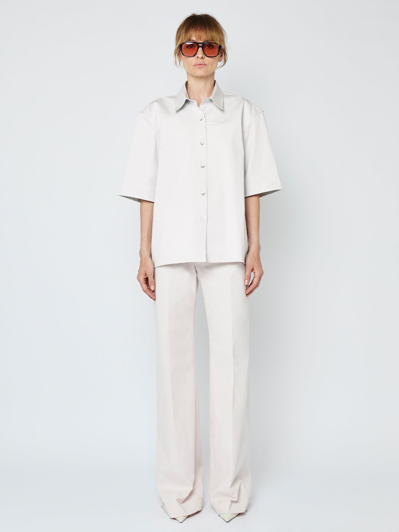 BEN JEWEL BUTTON WHITE - BOXY SHIRT