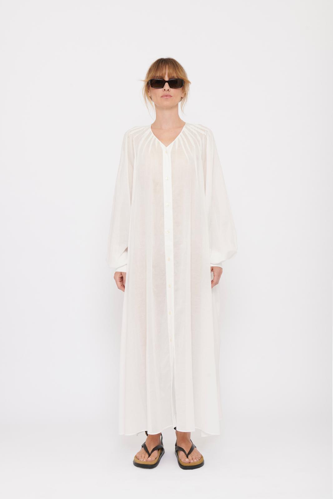 BRUGE WHITE - SAHARIANA SHIRT DRESS