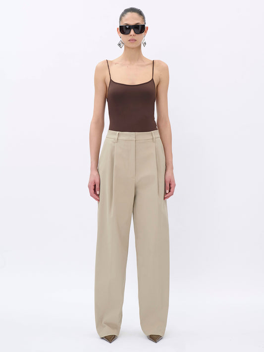 AXEL BEIGE -DIAGONAL COTTON STRETCH TROUSERS