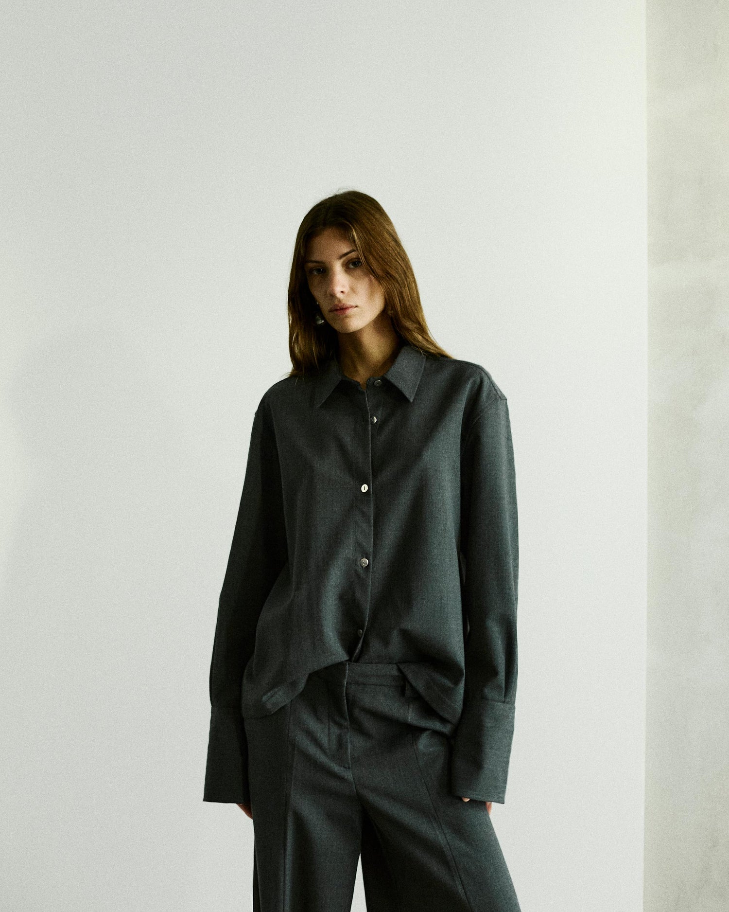 CODIE WOOL SHIRT // MEDIUM GREY