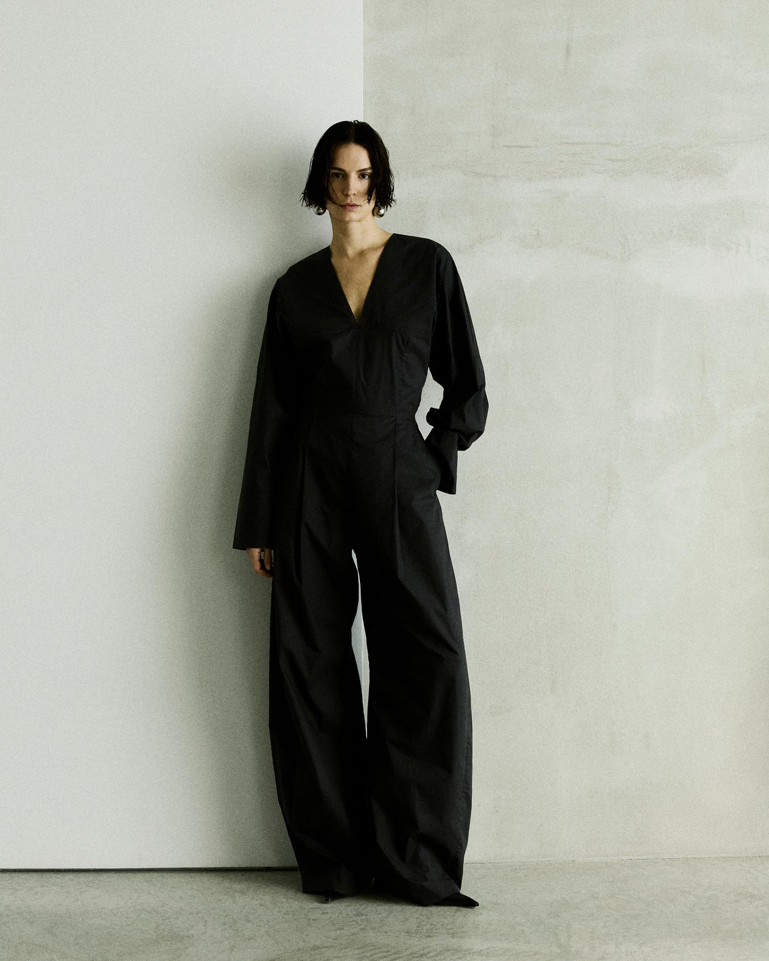DREW POPLIN JUMPSUIT // BLACK