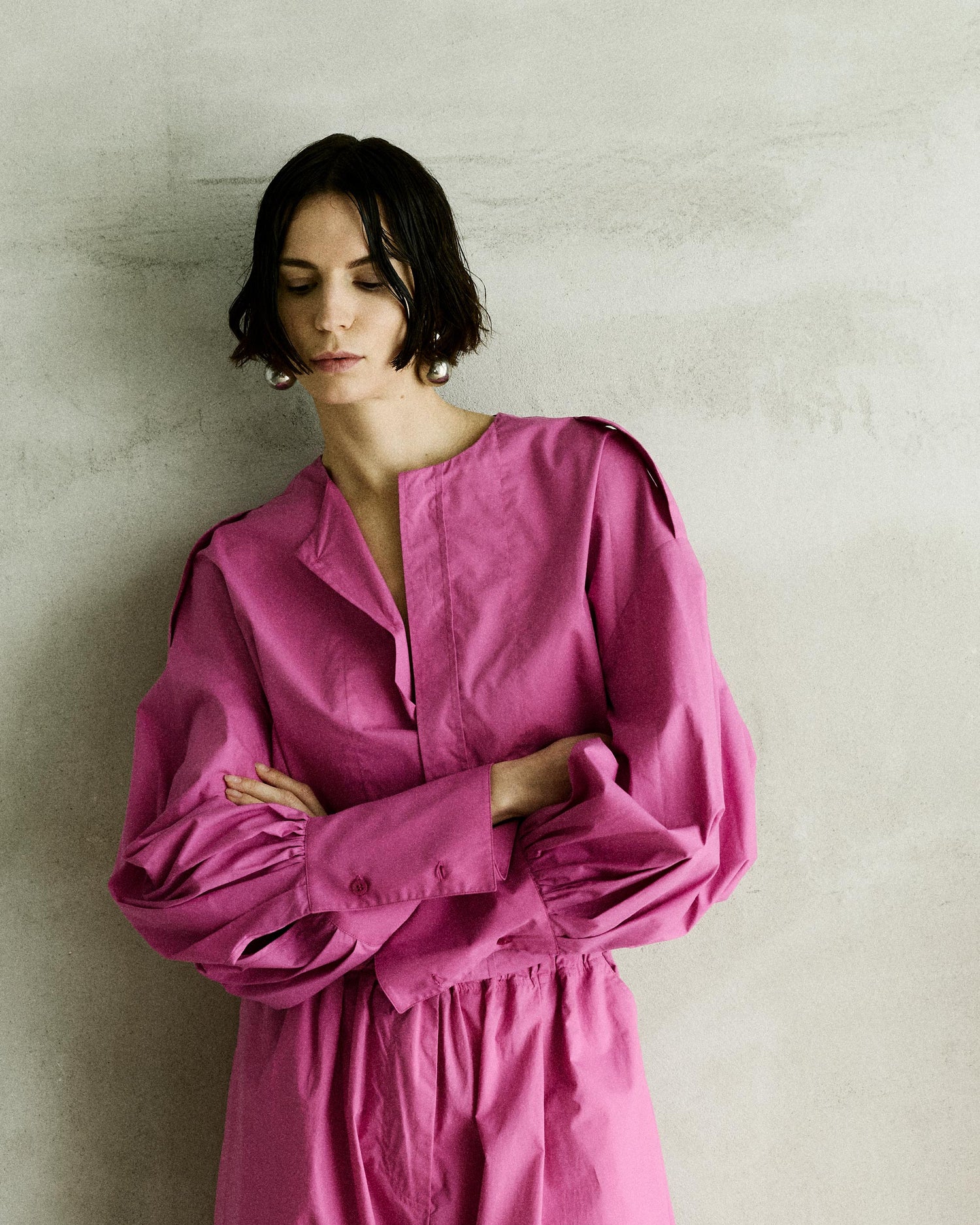 DIANA POPLIN SHIRT // FUXIA