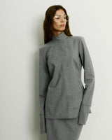 CLIO WOOL TOP // MEDIUM GREY