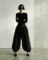 DILAN LIGHT MUSLIN TROUSERS // BLACK