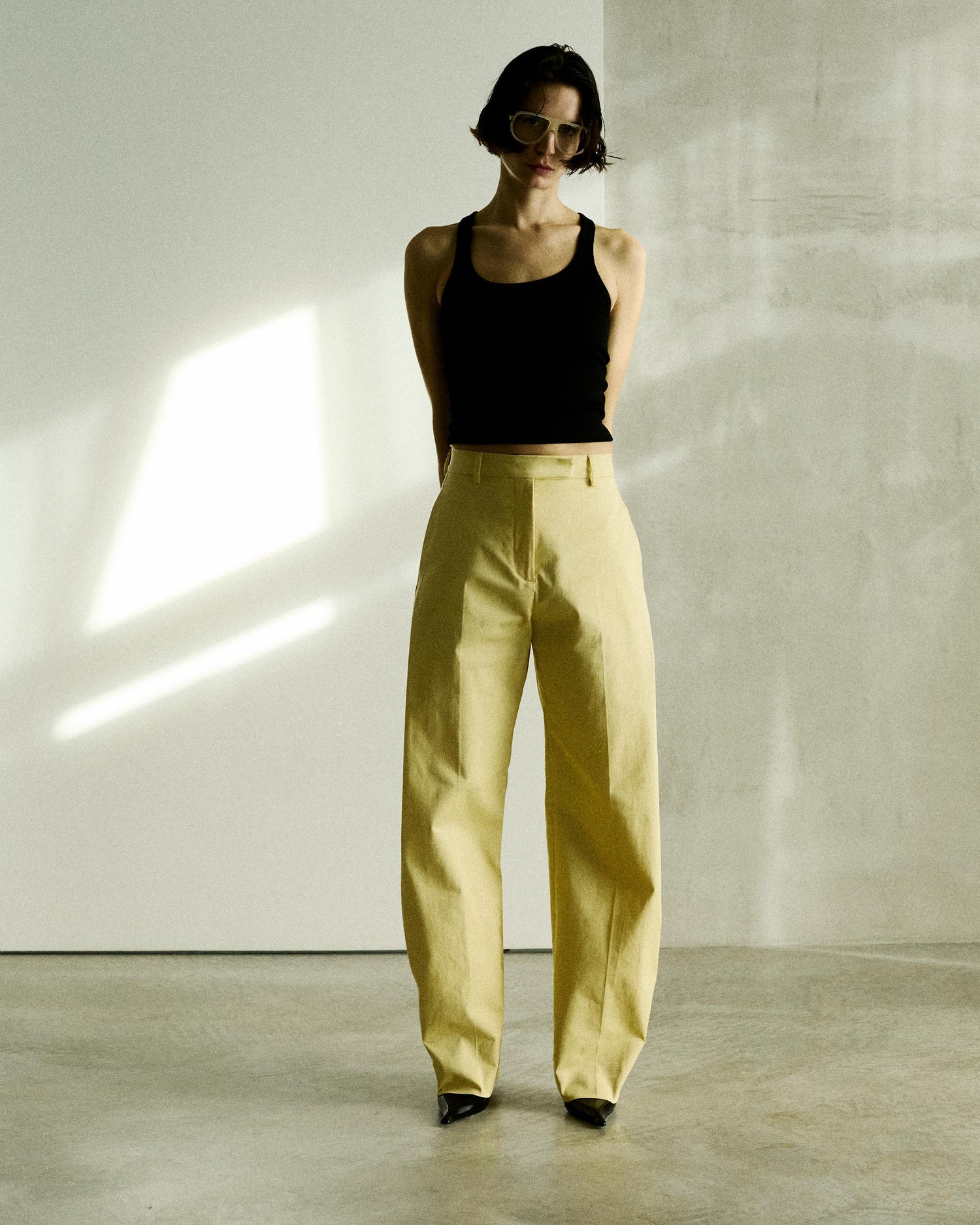 DINA GABARDINE TROUSERS // LIGHT YELLOW