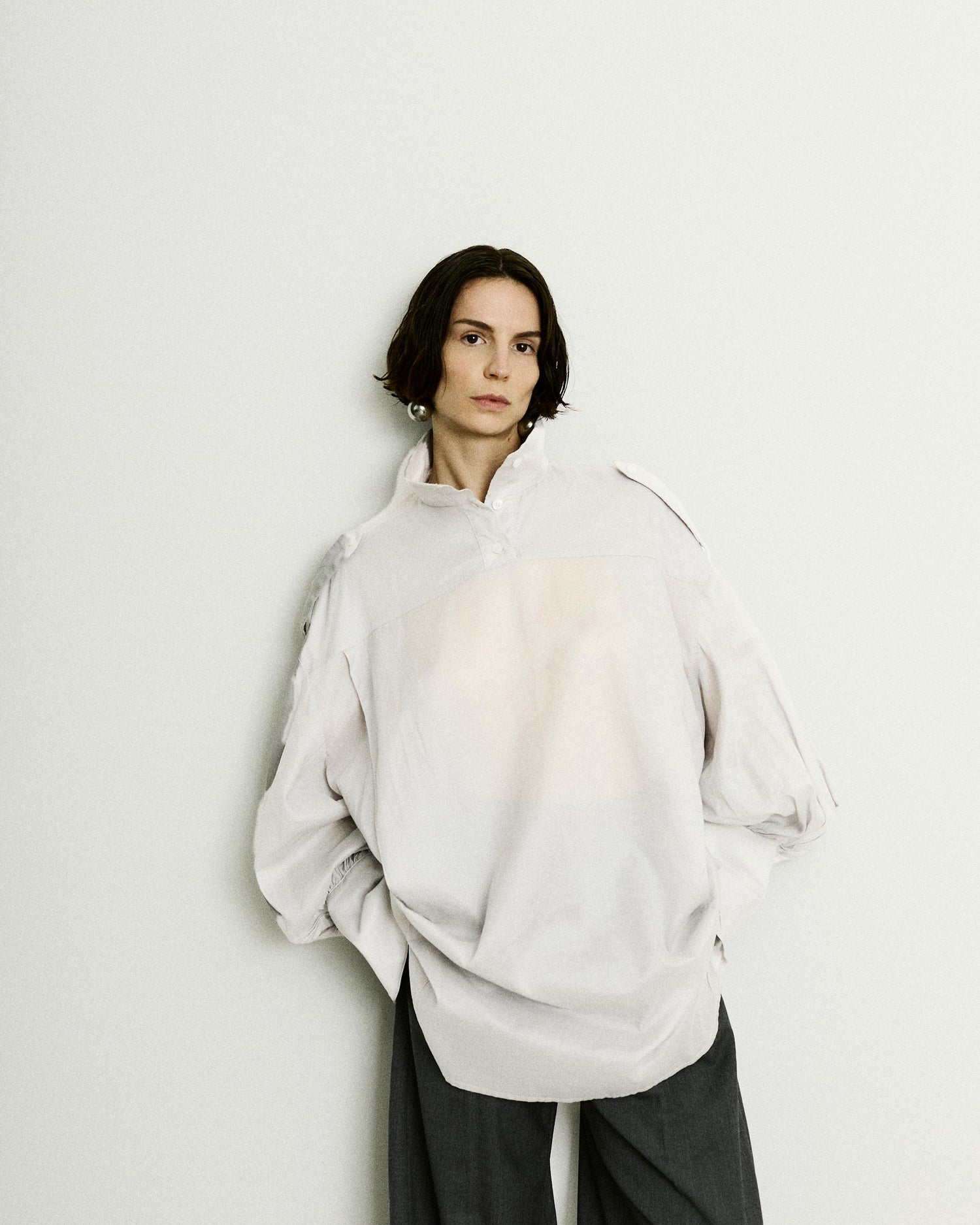CIARA LIGHTWEIGHT MUSLIN SHIRT // ICE GREY