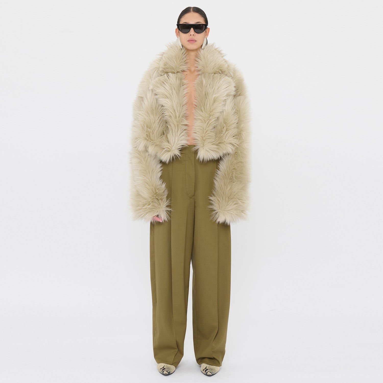 CODY ECO FUR JACKET // WHITE ICE