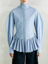 ELAINE COTTON POPLIN SHIRT // TURQUOISE