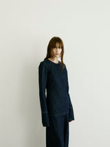 ELISA DENIM TOP // BLUE