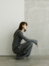 ELISA WOOL PINSTRIPES TOP // LIGHT GREY