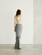 ELOISE LONG WOOL SKIRT // GREY MELANGE
