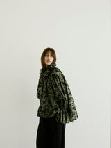 ESTELLE FLOCKED MUSLIN OVER SHIRT // MILITARY GREEN
