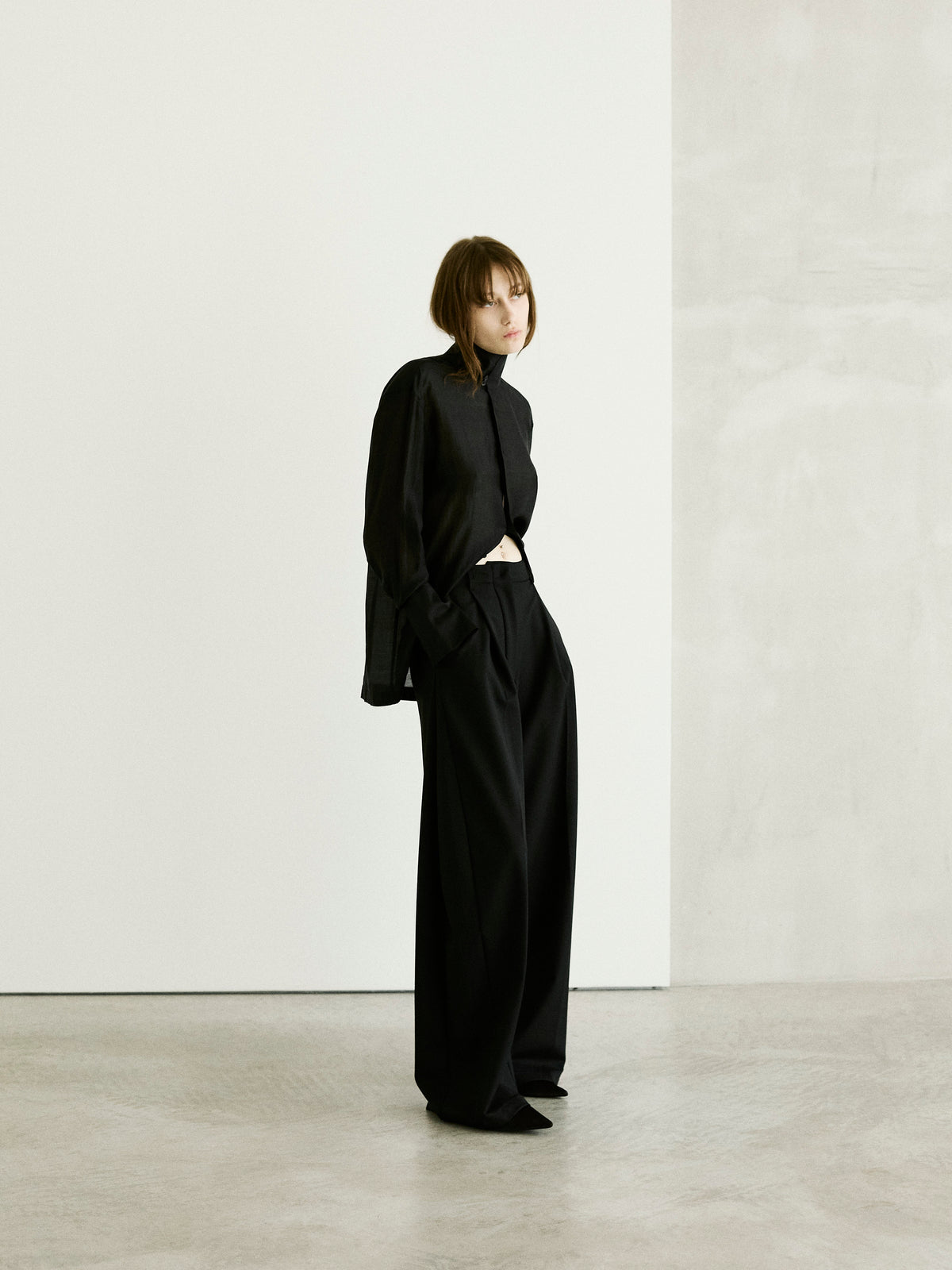 EDITH LIGHT MUSLIN SHIRT // BLACK