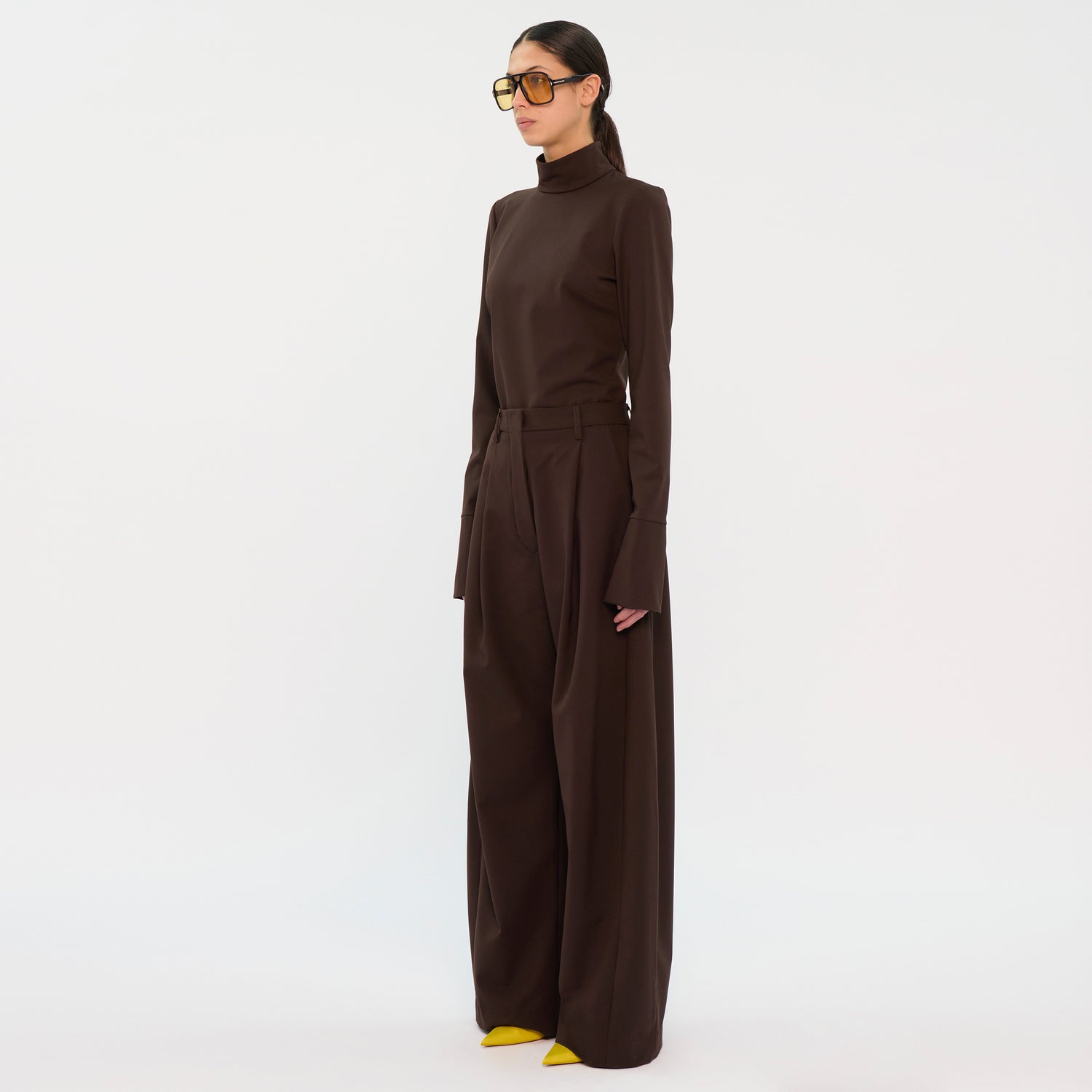 BILLIE WOOL TROUSERS // BROWN