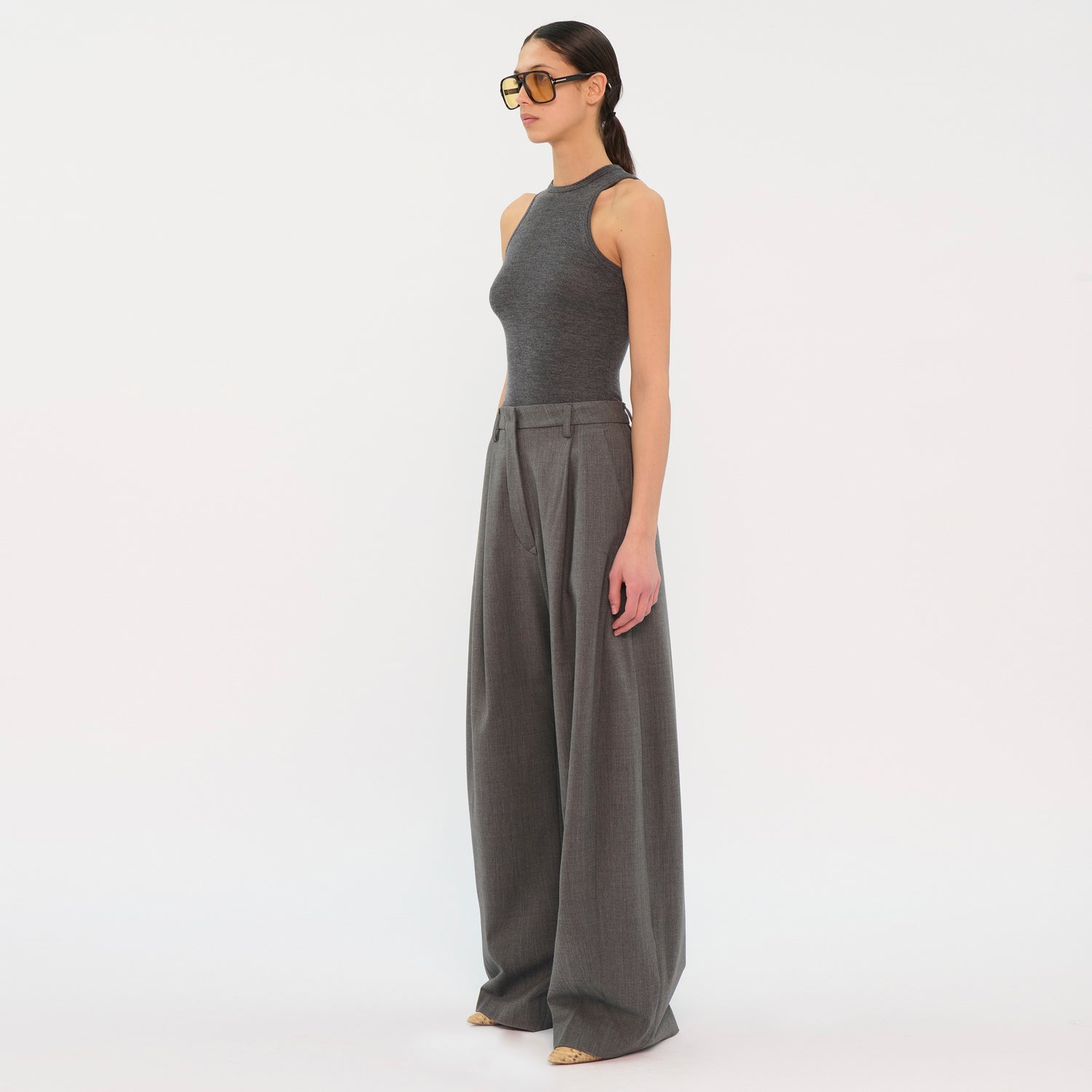 BILLIE WOOL TROUSERS // MEDIUM GREY