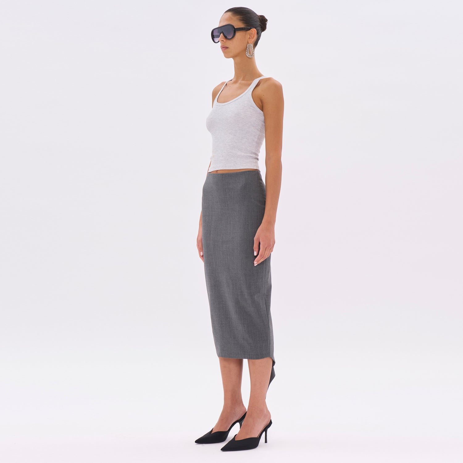BREE WOOL SKIRT // MEDIUM GREY