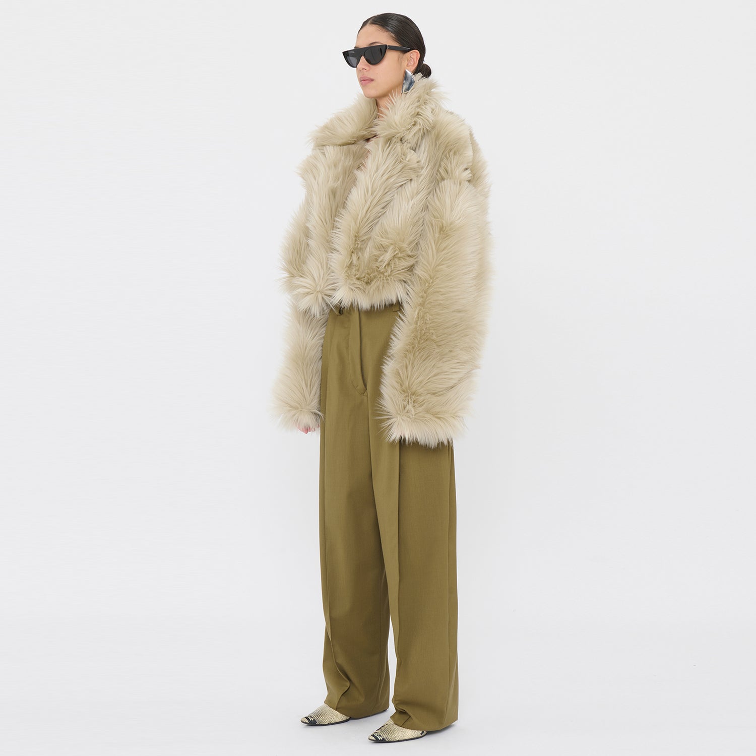 CODY ECO FUR JACKET // WHITE ICE