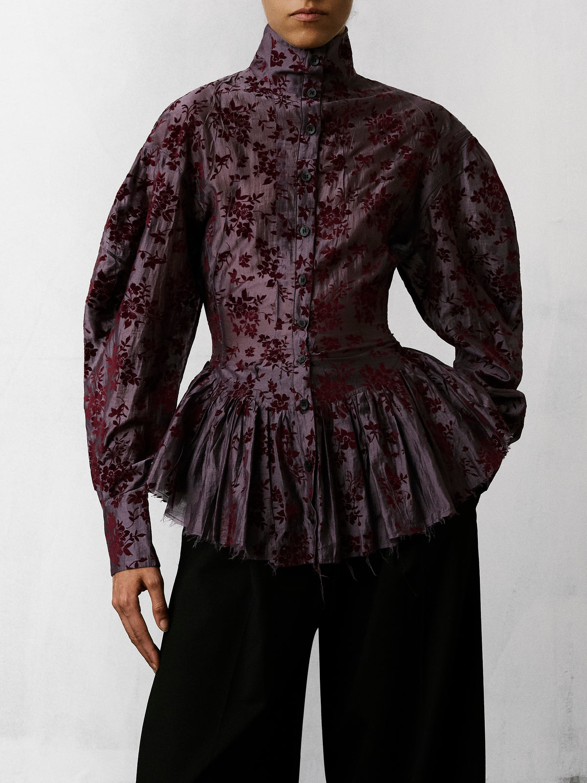 ELAINE FLOCKED MUSLIN SHIRT // PINK ORCHID