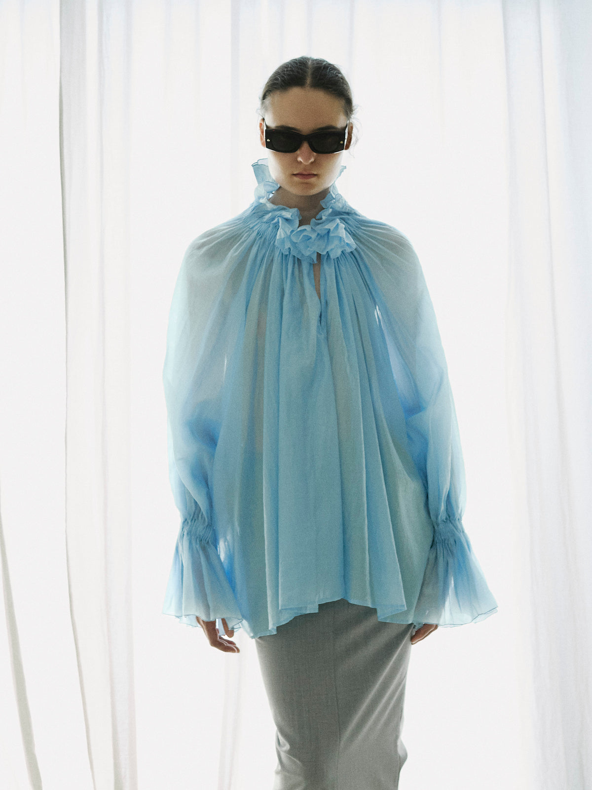 ESTELLE LIGHT MUSLIN OVER SHIRT // TURQUOISE