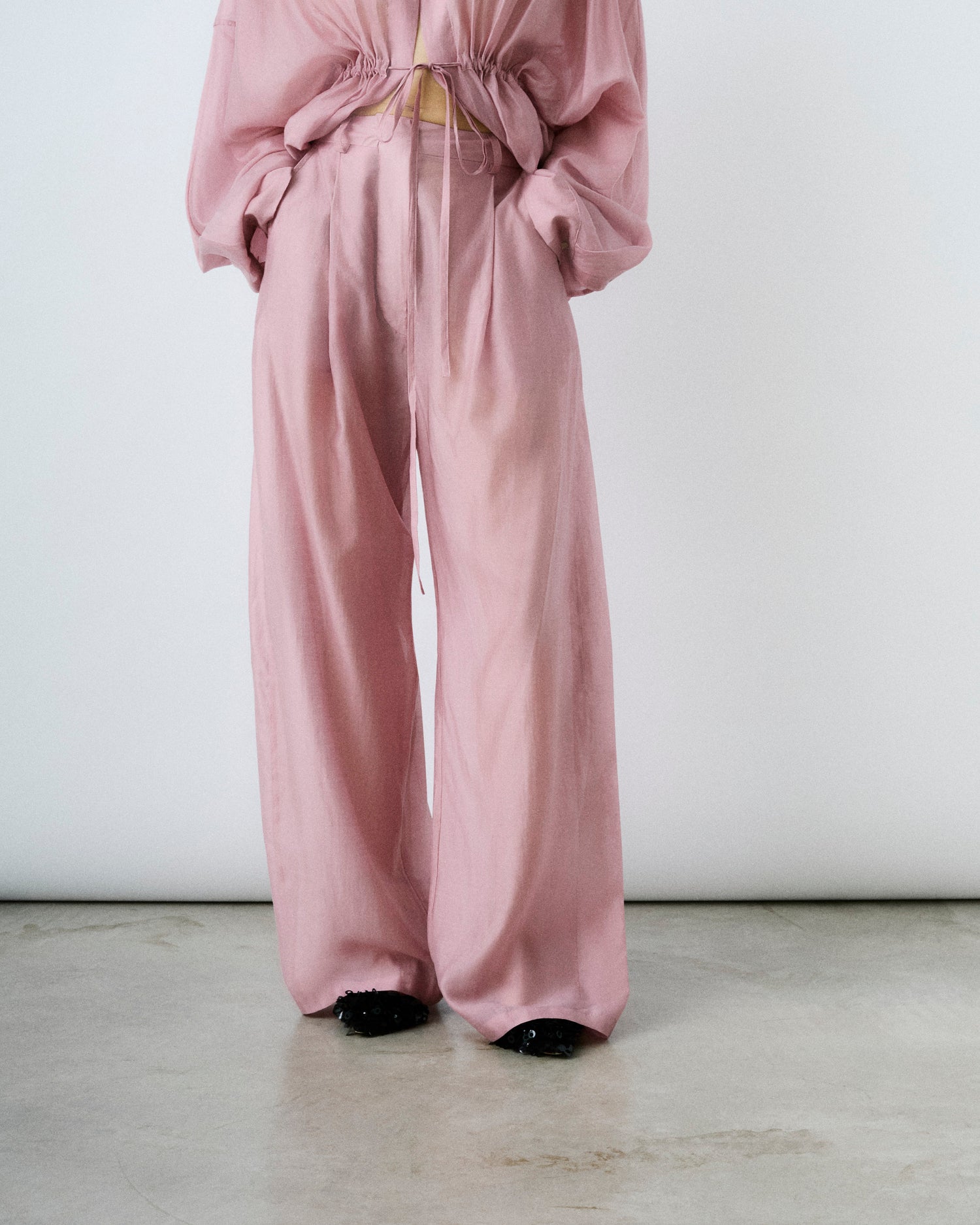 BILLIE LIGHT MUSLIN TROUSERS // ANTIQUE PINK