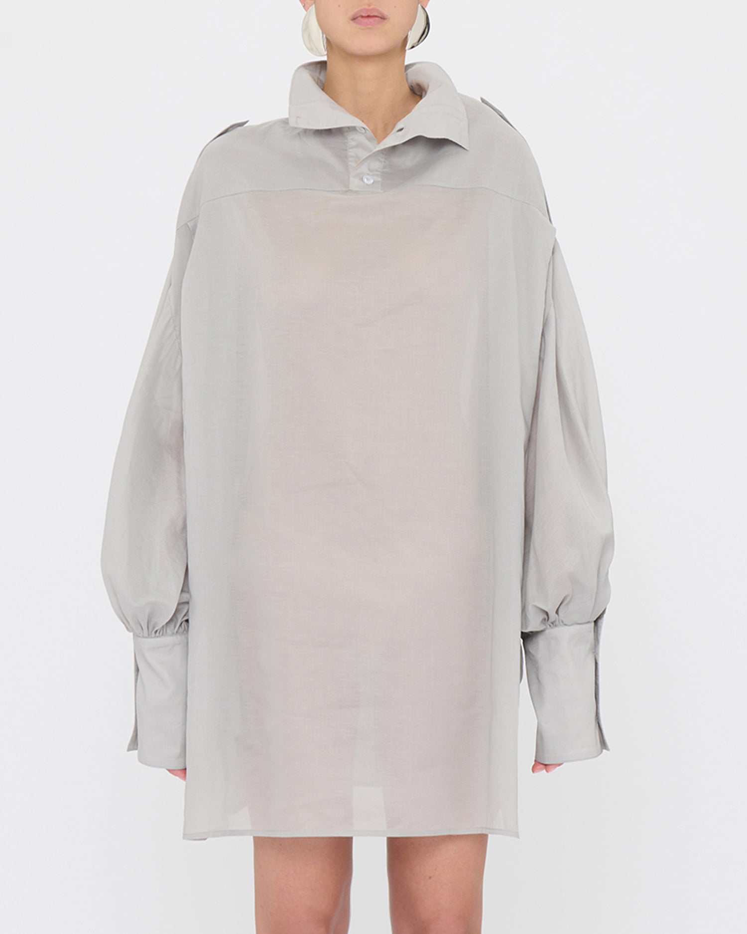 CIARA LIGHTWEIGHT MUSLIN SHIRT // ICE GREY