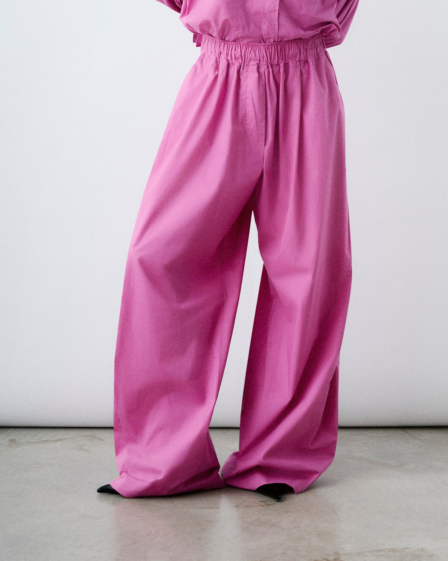 DORA POPLIN TROUSERS // FUXIA