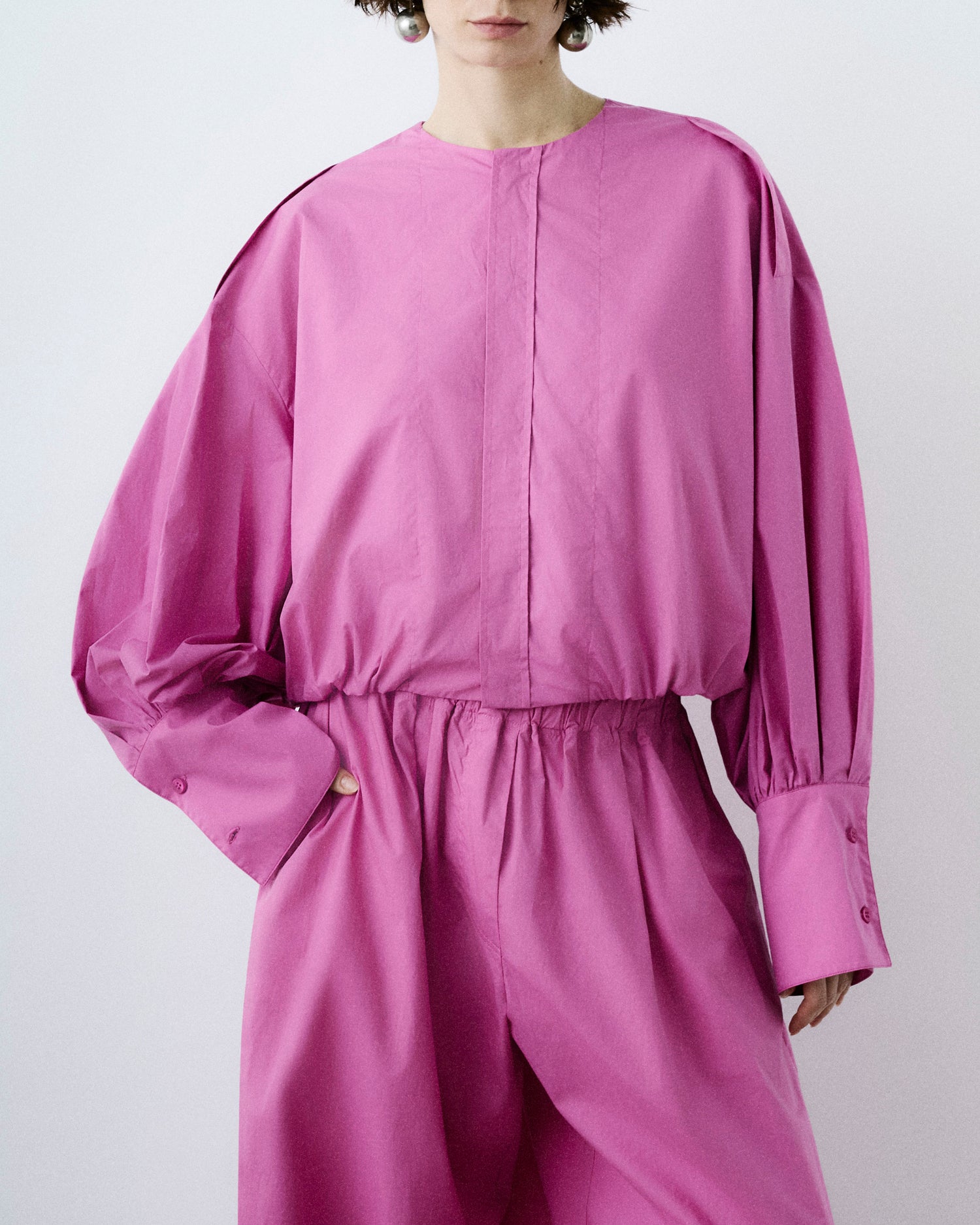 DIANA POPLIN SHIRT // FUXIA
