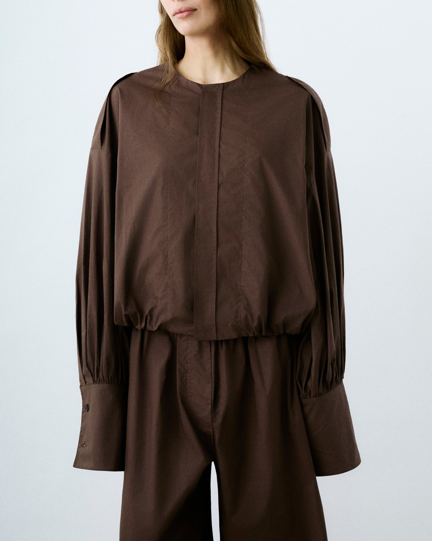DIANA POPLIN SHIRT // BROWN