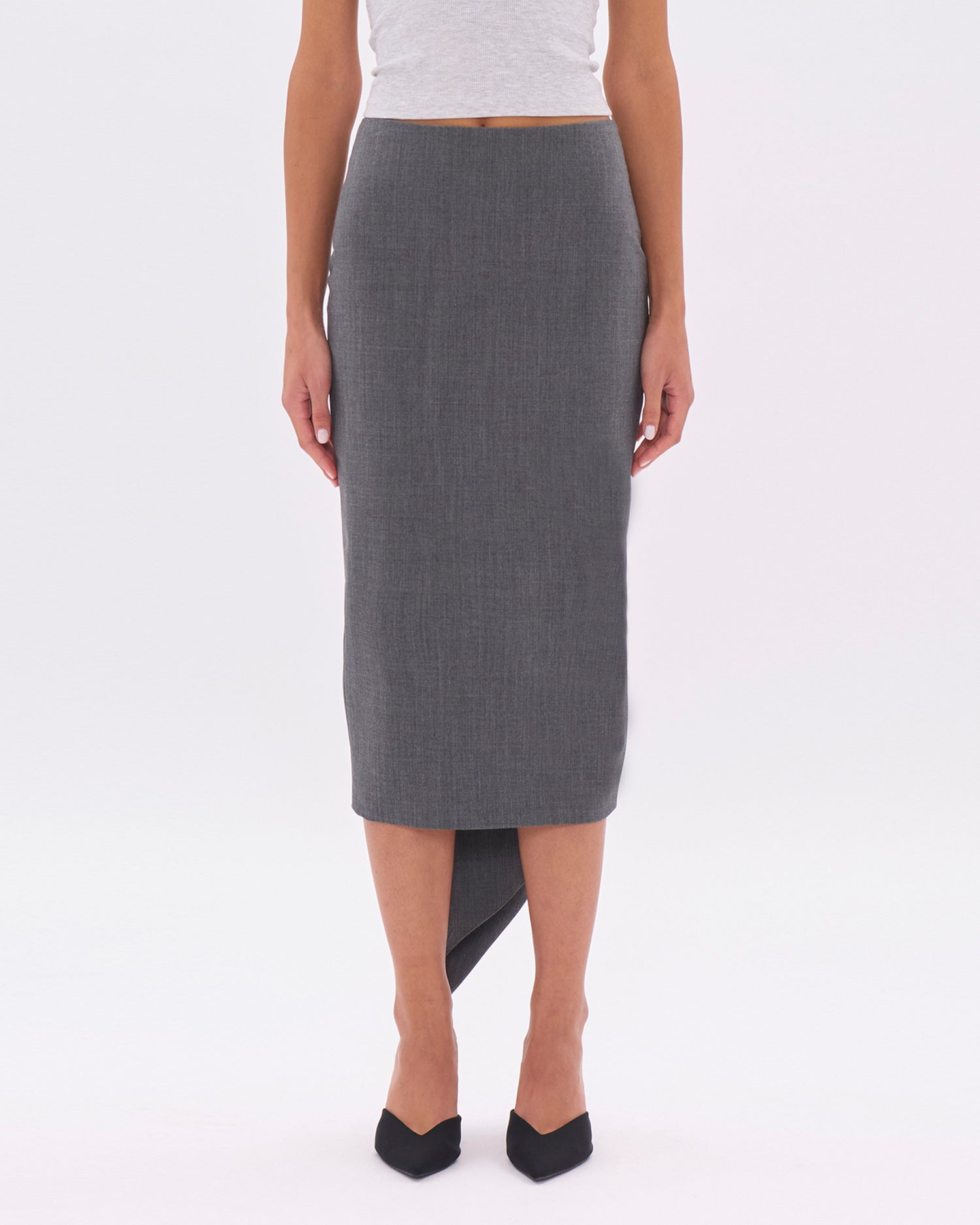 BREE WOOL SKIRT // MEDIUM GREY