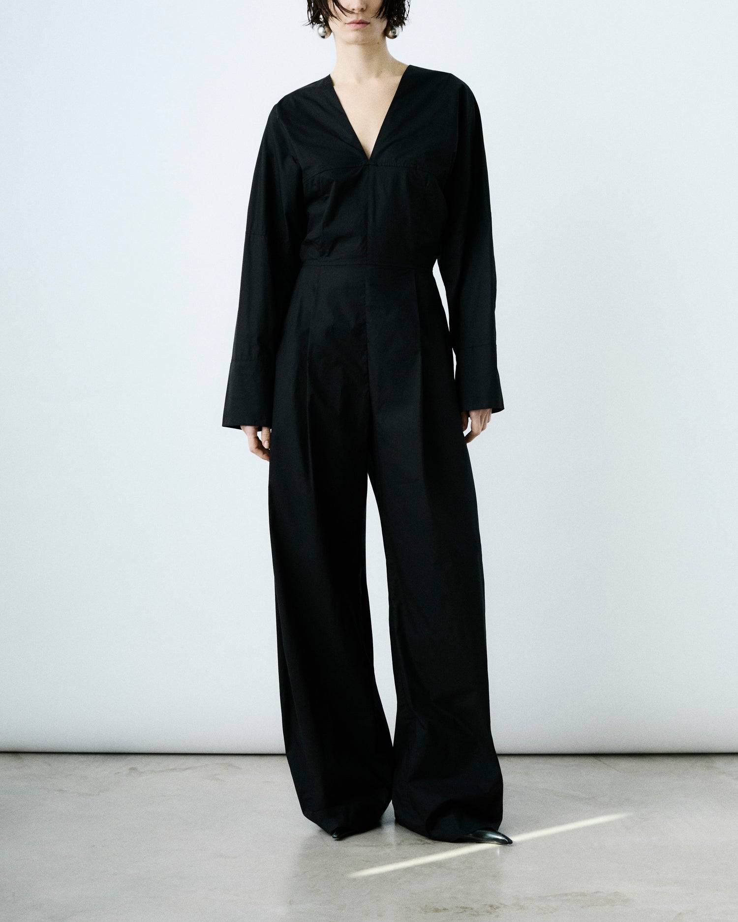 DREW POPLIN JUMPSUIT // BLACK