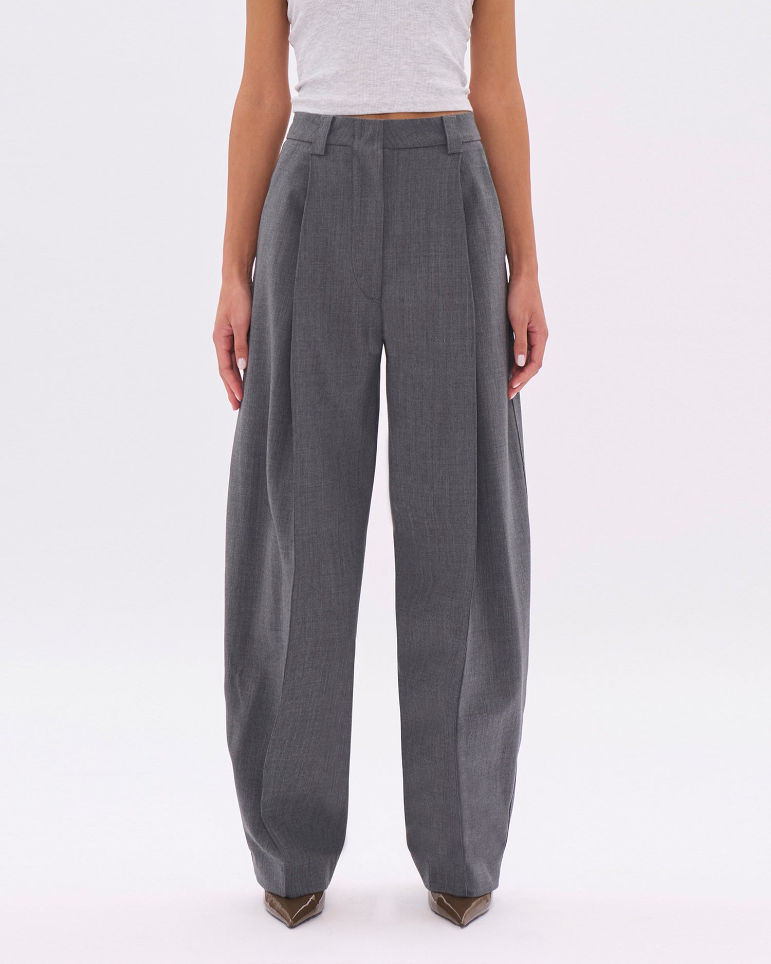 CARA WOOL TROUSERS // MEDIUM GREY