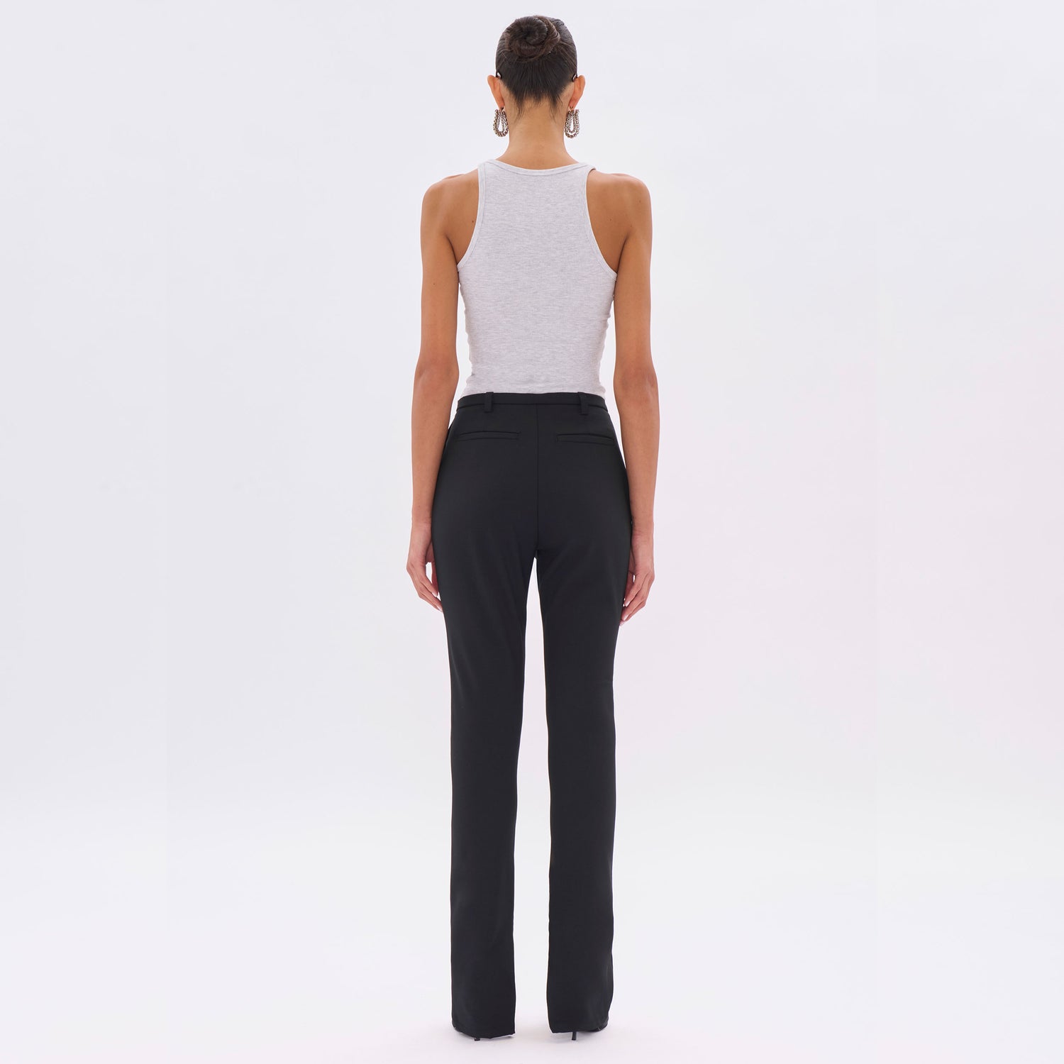 CAROLA BISTRETCH JERSEY TROUSERS // BLACK