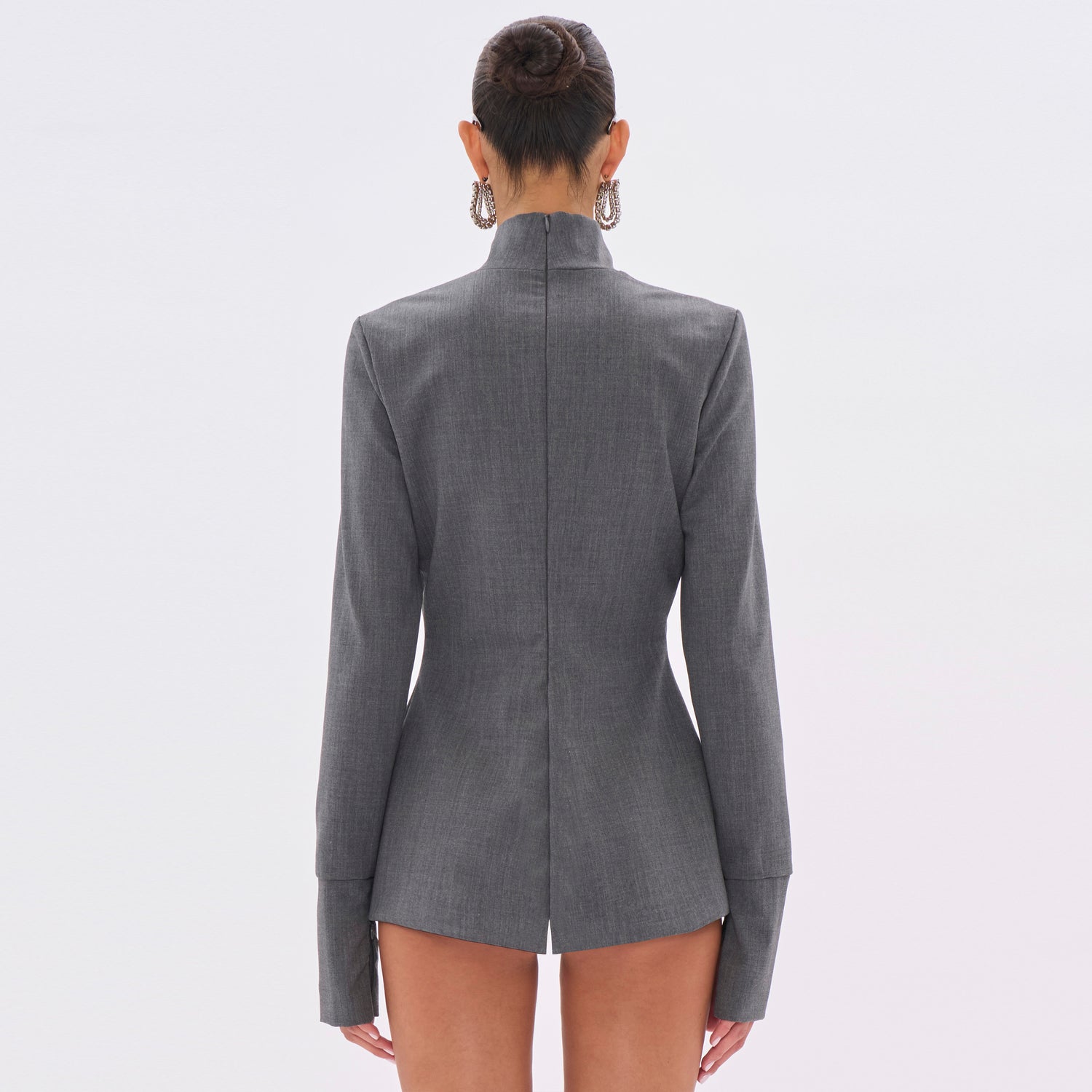CLIO WOOL TOP // MEDIUM GREY